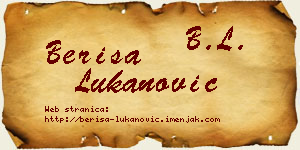 Beriša Lukanović vizit kartica